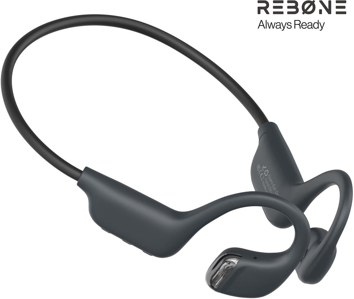 REBØNE® BEAM - Bone Conduction Headphone - Sport Oortjes Draadloos - 20 Uur Batterij - Air conduction - Open Ear Koptelefoon - Hardloop Hoofdtelefoon - Draadloze Bluetooth Koptelefoon - Sportoordopjes - IPX5 Waterdicht / Zwart — afbeelding 1