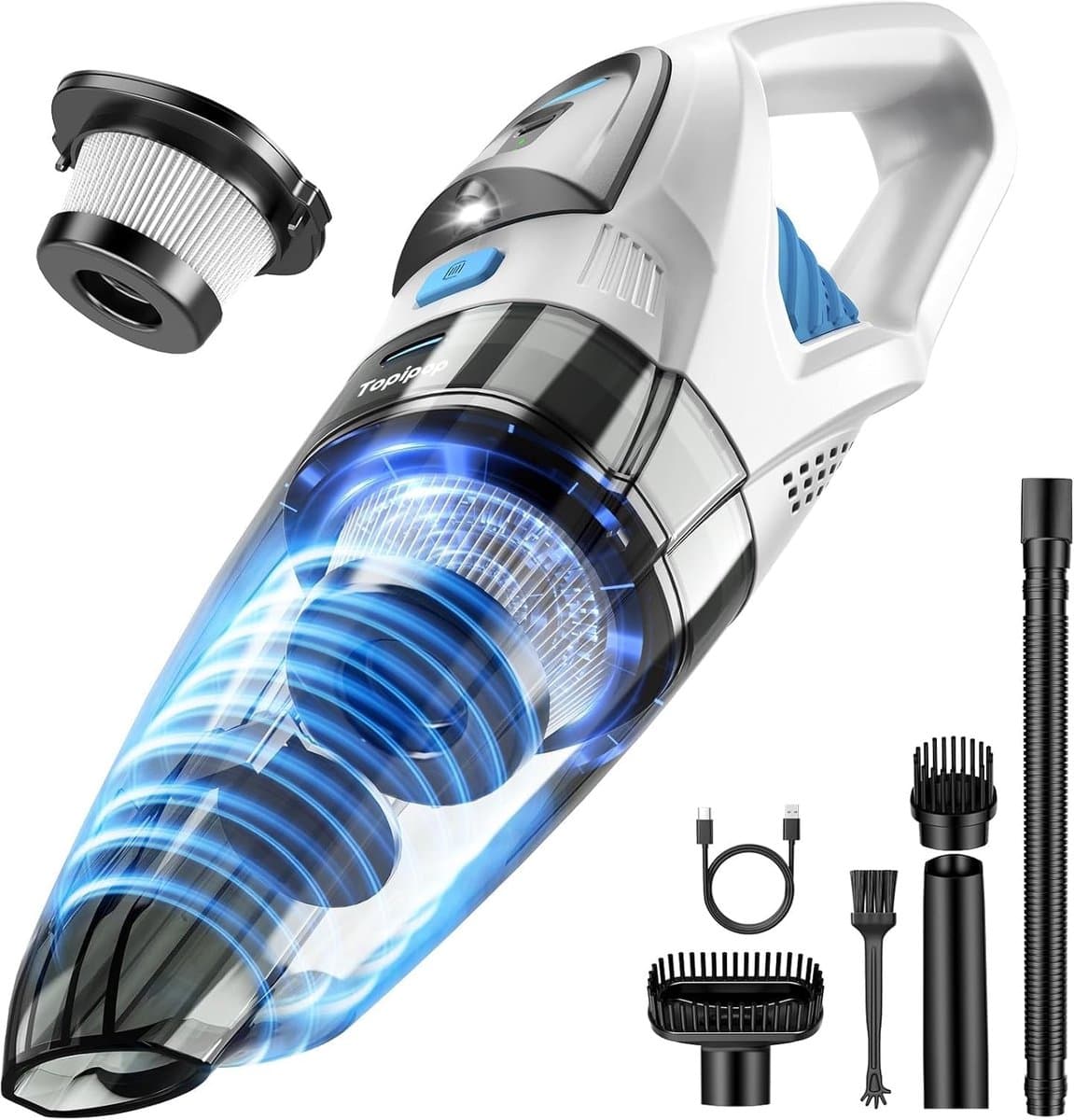 Draadloze Kruimeldief – 25.000 Pa – Handstofzuiger met HEPA-filter – 45 min – 600 ml – Voor Auto, Huis en Dierenharen — afbeelding 1