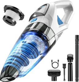Draadloze Kruimeldief – 25.000 Pa – Handstofzuiger met HEPA-filter – 45 min – 600 ml – Voor Auto, Huis en Dierenharen — thumbnail 1