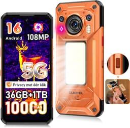 Robuuste smartphone - OUKITEL WP500 Ultra - 6,78'' FHD+ scherm - 32GB RAM - 1TB ROM - 10000 mAh 45W - 5G Dual SIM - warmtebeeldcamera - NFC GPS 2026 nieuw - Oranje — thumbnail 1