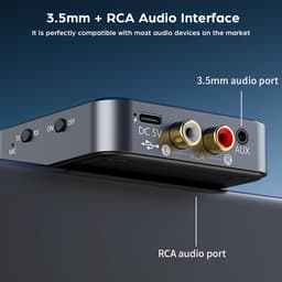 Audio Adapter - Zender Ontvanger - Draadloos Muziek Streamen - Bluetooth 5.4 - 20 Meter Bereik - Zwart — thumbnail 3