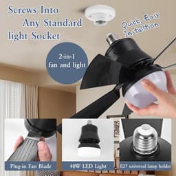 KZQ Plafondventilator - Zwart Mat - Incl 20W Lamp - Licht Apart Schakelbaar - Afstandsbediening - Dimbaar - Traploos Instelbare Lichtkleur - Nachtlampje - Geheugenfunctie - 3 Snelheden - Timer — thumbnail 4