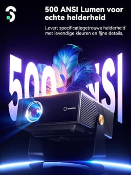 Smart Beamer Full HD 1080p met Netflix – 500 ISO Lumen – Autofocus – 4K Ondersteuning – WiFi en Bluetooth — thumbnail 5