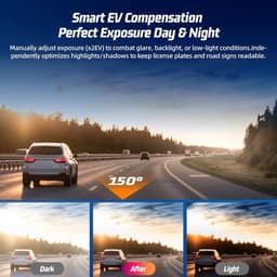 Thijox - 3-Kanaals Dashcam met 64GB SD-kaart - 1080P Full HD, 2.4" IPS-scherm, Draaibare Lens, Nachtzicht, Loopopname & Bewegingsdetectie voor Auto en — thumbnail 5