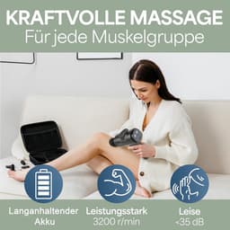 Thijox - Massagepistool met 6 Massagekoppen, 30 Snelheden, USB-C, LCD-Touchscreen - Spiermassageapparaat voor Diepe Weefselmassage (Grijs) — thumbnail 5