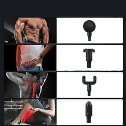 Massagepistool Met LCD-Display 4 Massagekoppen En 6 Snelheidsniveaus - 800 mAh Batterij 25-30 Minuten Gebruiksduur - Geluidsarm Draagbaar - Voor Benen Rug Schouders En Voeten — thumbnail 5