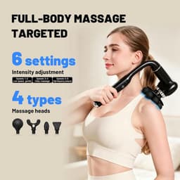 Draagbaar massagepistool - voor rug schouders en nek - meerdere opzetstukken - oplaadbaar — thumbnail 2