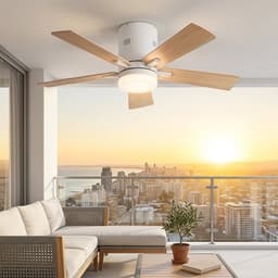 2-in-1 Plafondventilator, LED-Plafondventilator, 3 Instelbare Kleuren, 6 Snelheden, 5 Bladen, Timerfunctie, Geschikt Zowel Winter als Zomer, Ideaal Meer Comfort (Natuurlijke houtkleur, 107 cm) — thumbnail 4