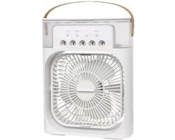 Mobiele airconditioner - mini-luchtkoeler, 5-in-1 airconditioning, klein, draagbaar, 7 leds, luchtbevochtiger met 3 snelheden, luchtkoeler, ventilator met waterkoeling, voor keuken, kantoor - wit [Energieklasse A]