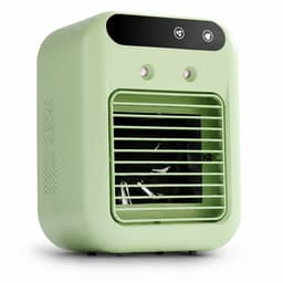 Mobiele Airco en Mini Luchtkoeler met Groot Watertank - 4-in-1 Kleine Aircooler met 3 Snelheden - Fluisterstille Tafelventilator met Waterverneveling voor Slaapkamer, Thuiskantoor en Camping - Groen — thumbnail 1