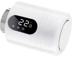 Radiator Thermostaat - Slimme Kraan - Energie Besparen - App Bediening - ±1 Graad Nauwkeurig - Wit