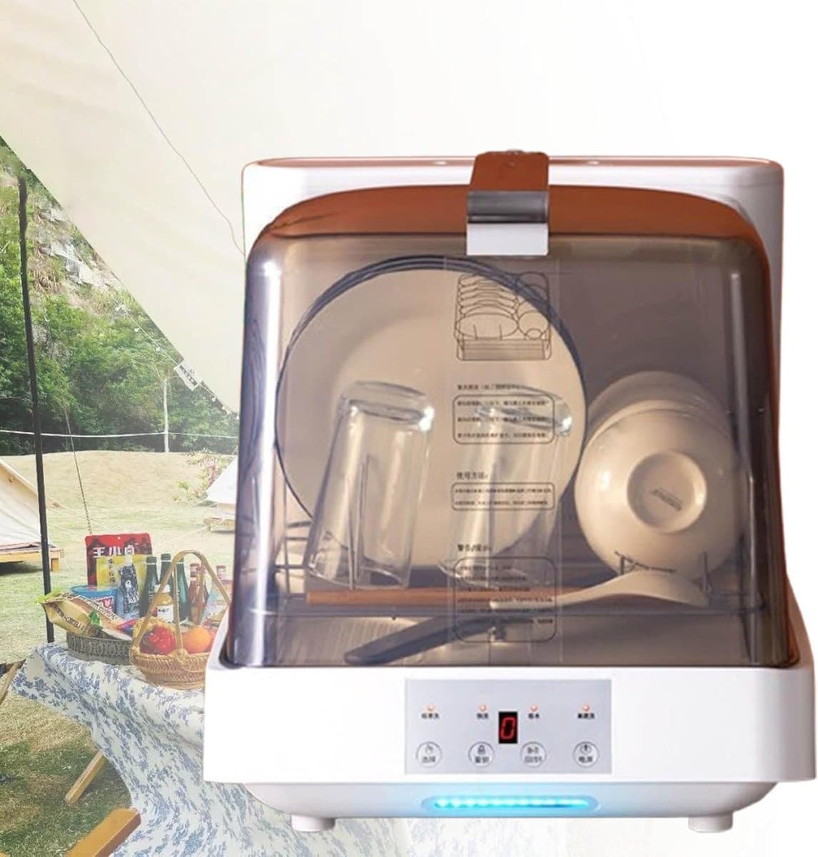 Compacte Vaatwasser - Aanrecht Model - Ruimte Besparen - Ingebouwde Watertank - 4 Programma's - Wit — afbeelding 1