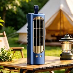 Torenventilator | Draagbare, stille, oscillerende USB-bureauventilator met luchtcirculatie – Geschikt voor thuis, woonkamer, keuken, kantoor, studentenkamer, vloertafel en camping — thumbnail 2
