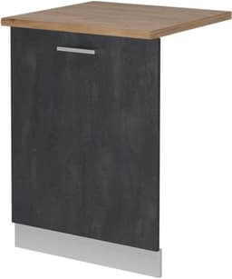 Vaatwasserpaneel - Keukenfront - Keuken Integratie - Verstelbare Montage - 60 cm breed - Zwart Beton — thumbnail 1