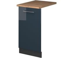Vaatwasserfrontpaneel - Keukenfront Paneel - Keuken Inbouwen - Soft-close Scharnieren - 45 cm - Donkerblauw Hoogglans