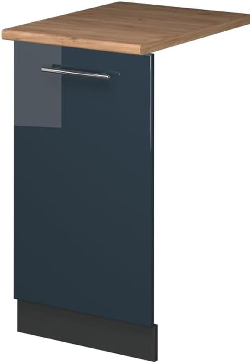 Vaatwasserfrontpaneel - Keukenfront Paneel - Keuken Inbouwen - Soft-close Scharnieren - 45 cm - Donkerblauw Hoogglans — afbeelding 1