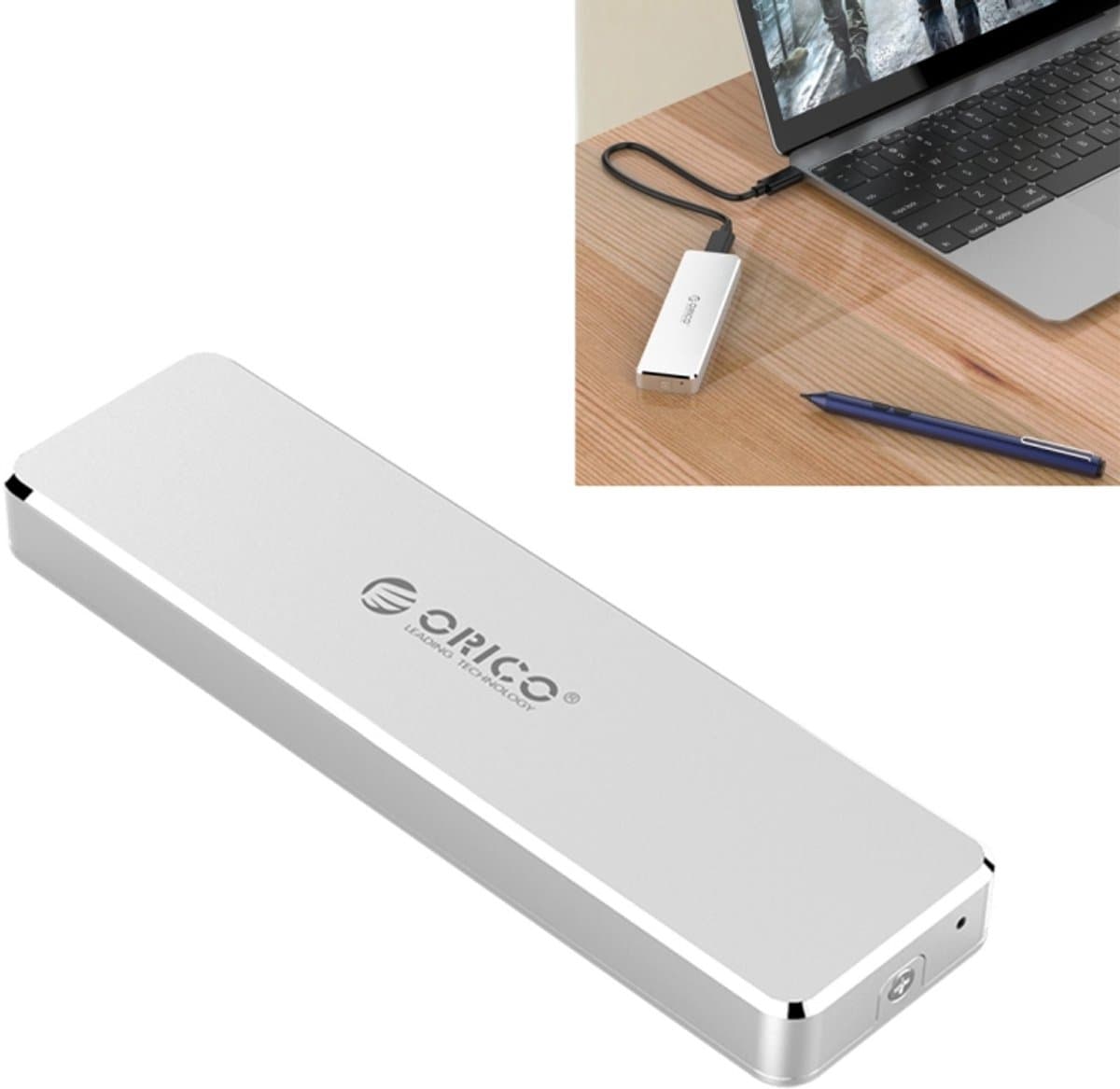 Let op type!! ORICO PVM2-C3 2TB M. 2 M-sleutel tot USB 3 1 Gen2 USB-C/type-C Flip Solid State Drive behuizing — afbeelding 1