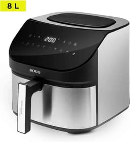 Heteluchtfriteuse - Airfryer Frituurpan - Gezond Koken - Grote Capaciteit - 8 Liter - Zwart Zilver — thumbnail 3