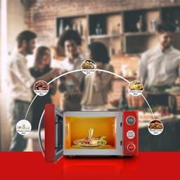 Magnetron - Oven Apparaat - Snel Opwarmen - Digitale Controle - 35 cm Diep - Rood — thumbnail 2