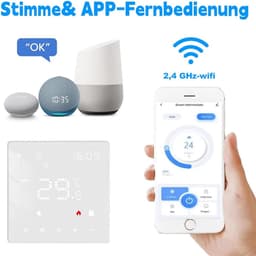 Slimme Thermostaat - Vloerverwarming Regelaar - Comfort Thuis - App & Spraakbesturing - 100-240V - Wit — thumbnail 3