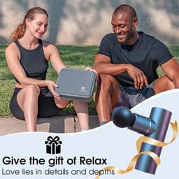 Massage gun mini stil met 4 massagekoppen, spiermassage apparaat met USB-C opladen, draagbare spierontspanner 3200 RPM met tas — thumbnail 1