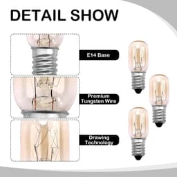 E14 15W zoutlamp - Dimbaar - Warm wit 2700K - Ideaal voor oven en koelkast - SnelShoppen — thumbnail 5