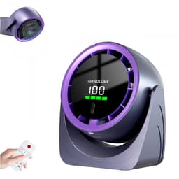 Stille bureauventilator Geschikt voor afstandsbediening, USB-voeding, 3600mAh-batterij, 105° draaibereik, Geschikt voor wand- of bureaumontage, paars. — thumbnail 1
