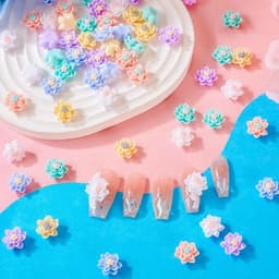 120 stuks Bloemen Cabochons van Hars | Flatback Versieringen voor DIY Scrapbooking en Nail Art | Sieraden Maken - Bloemen Decoratie — thumbnail 4