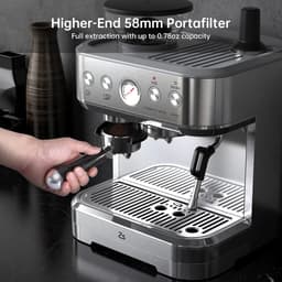 Billie & Loïs espressomachine - Koffiemachine - Pistonmachine - 15 maalstanden - 360° draaibare stoompijp - Eenvoudig te reinigen — thumbnail 2