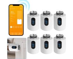 Slimme Thermostaatkraan voor Radiator – WiFi, App en 6 Modi – Wit – 6-pack