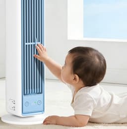 Bladeloze torenventilator - Tafelventilator - Ventilatoren - Ventilatoren staand - Tafel ventilator geluidloos - Ventilatoren verkoeling - 5 snelheidsstanden - Wit - ABS/PC/POK — thumbnail 3