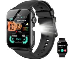 Blackview Smartwatch voor dames en heren - R30MAX Activity Tracker- LED Zaklamp -1,91-inch HD-fitnesstracker met Bluetooth-belfunctie - 24/7 hartslag- en slaapmonitor - Watch Geschikt voor Android en iOS - Zwart