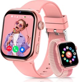 FOSMET 4G Smartwatch Kinderen - 2026 - GPS Horloge Kind met Telefoonfunctie - 1,83 Inch - SOS Knop & Videobellen - Dubbele Camera 3 MP - 1000mAh - Voor 4-12 Jaar - Voor Meisjes - Android & iOS - Roze — thumbnail 1
