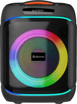 Denver Bluetooth Speaker - Partybox - Discolichten - Incl. Draadloze Microfoon & Afstandsbediening - 6.5" woofer - Luidspreker - BPS170 - Zwart — thumbnail 1