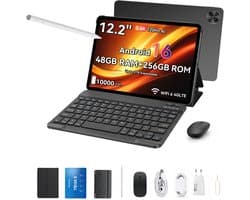 Blackview MEGA 5 Tablet - 12.2 inch - 48GB RAM - 256GB ROM - 10000mAh - Android 16 - Grijs