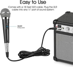 Bedrade dynamische microfoon, professionele handmicrofoon met een kabel van 3 meter en een 6,35 mm jack-aansluiting, geschikt voor zang, spraak, bruiloften en podiumoptredens. — thumbnail 5