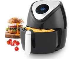 SnelShoppen - Airfryer 4,5 Liter met Antiaanbaklaag, Timer 30 Min, 7 Kookfuncties, Aanraakbediening, Weinig Tot Geen Olie, Snel Koken, 1300 W