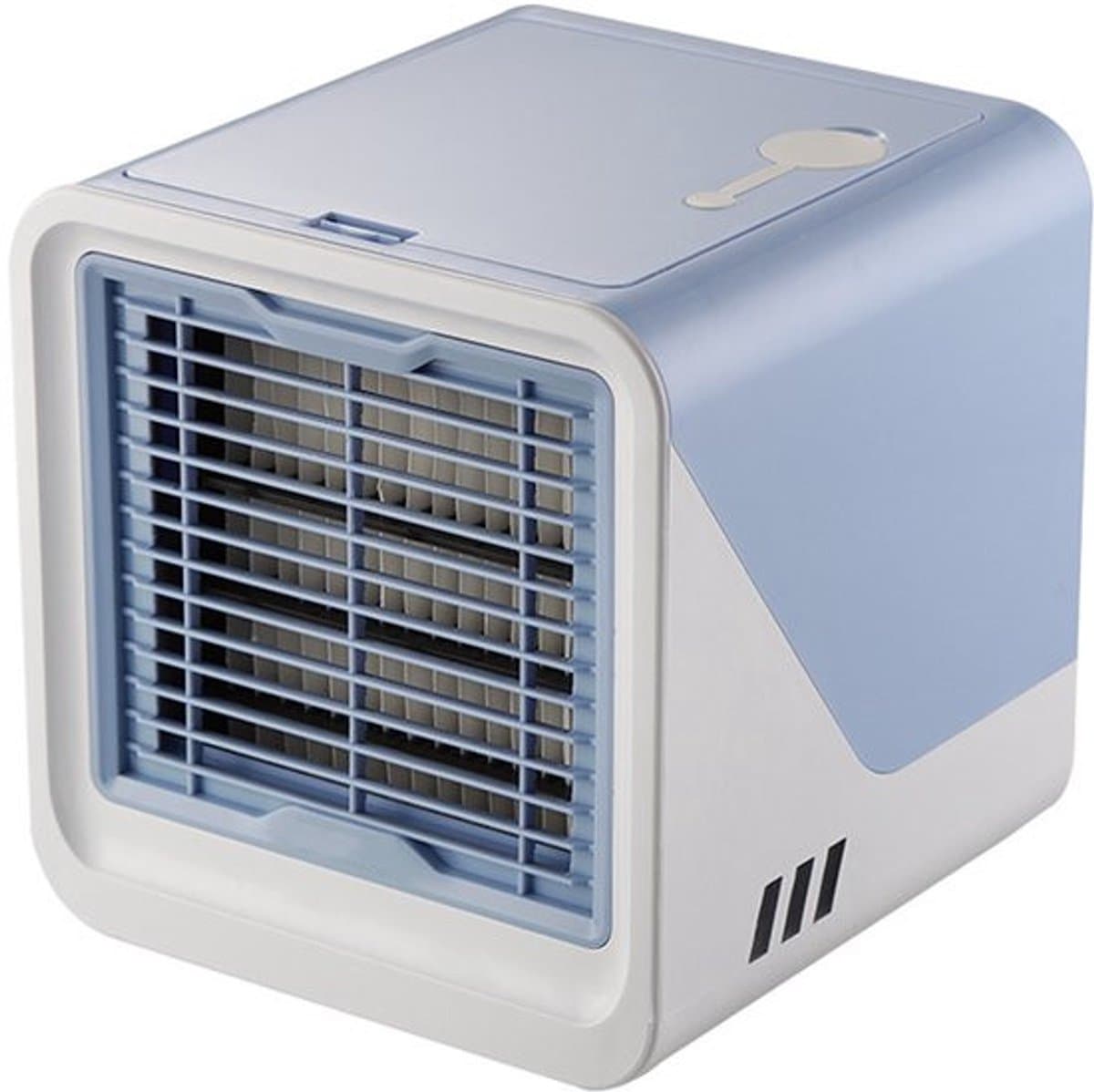 Luchtkoeler - Mobiele airco zonder afvoerslang, mini-luchtkoeler met waterkoeling, stille USB-C-ventilator, 4 snelheden, draagbare luchtkoeler voor slaapkamer, kantoor en auto, tafelventilator, compact（blauw） — afbeelding 1