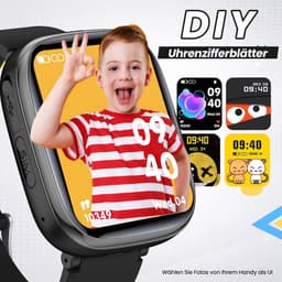 FOSMET Horloge Kind - Smartwatch Kinderen - 2G-Incl. Camera en 31 Kids Spelletjes - 512MB Geheugen - IP68 Waterdicht - Video Bellen& - USB Oplaadbaar Kinderhorloge SOS-Knop - Voor IOS & Android - Cadeaus voor Jongens en Meisjes - Zwart — thumbnail 2