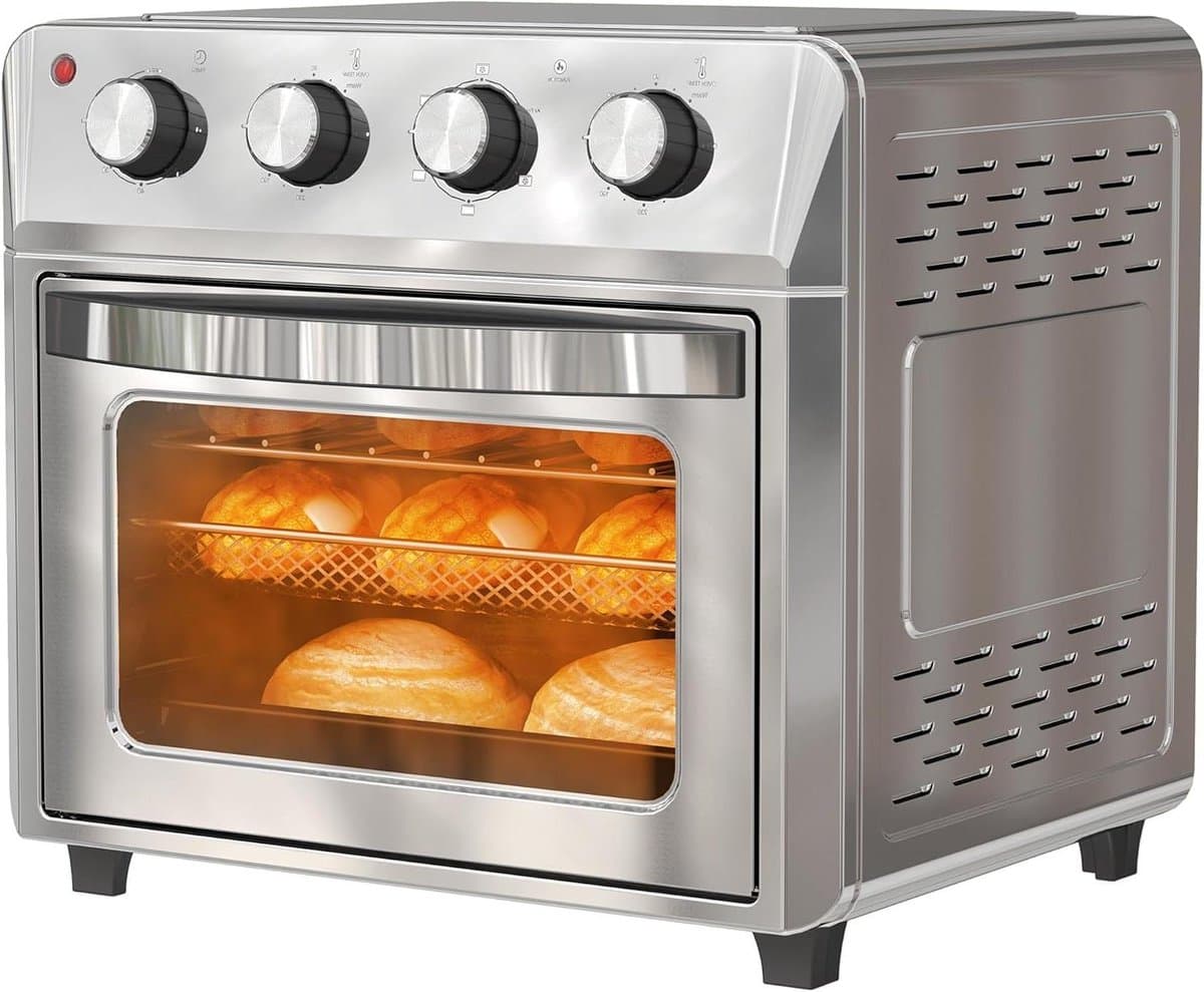 Mini Ovens - Heteluchtoven Airfryer - Gezond Koken - 360 Graden Hete Lucht - 24 Liter Capaciteit - Zilver — afbeelding 1
