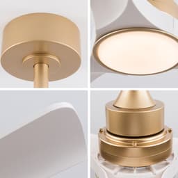 HAUSS SPOLE Ventilator - Plafondventilator Met Verlichting - 132 Cm - ABS - Wit Goud - Met Afstandsbediening, Omkeerbare DC Motor En Geheugenfunctie — thumbnail 3