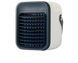 Draadloze draagbare mini-luchtkoelerventilator, multifunctionele persoonlijke USB 2000 MAh-luchtkoeler met 3 snelheden, 7 kleuren veranderende LED-nachtlampje-luchtbevochtiger met watertank, geschikt voor iedereen, inclusief peuters-grijs — thumbnail 1