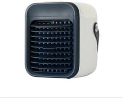 Draadloze draagbare mini-luchtkoelerventilator, multifunctionele persoonlijke USB 2000 MAh-luchtkoeler met 3 snelheden, 7 kleuren veranderende LED-nachtlampje-luchtbevochtiger met watertank, geschikt voor iedereen, inclusief peuters-grijs