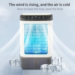 Draagbare airconditioner - 3 windsnelheden - USB oplaadbaar - stille en snelle verdampingskoeling - persoonlijke airconditioner met luchtbevochtiger voor thuis - kantoor - slaapkamer - reizen en kamperen. — thumbnail 2