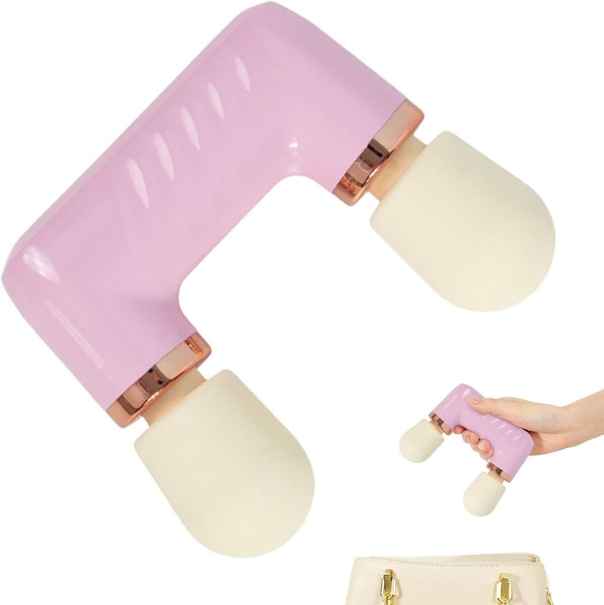 Percussie Massagepistool - Crèmegeel - Dubbele Massagekop - Stille Werking - Voor Atleten en Drukke Professionals — afbeelding 1