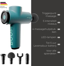 Massage Gun – 5 Intensiteitsstanden – 4 Opzetstukken – Oplaadbaar Spiermassageapparaat – Tot 3000 RPM — thumbnail 5