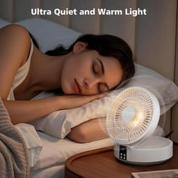 Tafelventilator met afstandsbediening, kleine bureauventilator, USB-oplaadbare ventilator, 3 snelheden, stil, krachtig, draagbaar, ideaal voor slaapkamer en thuis — thumbnail 4
