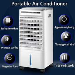 Mobiele Airconditioner - Mobiele Airco - 4-in-1 Airco met Koeling voor 50m³ - 7000BTU - Grote Draagbare Airconditioning met Afvoerslang, Ventilator & Ontvochtiger - Smart App & Afstandsbediening - Stille Staande Airco - Wit — thumbnail 2