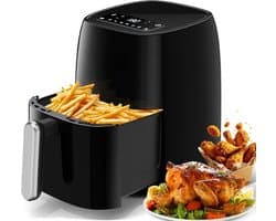 SNJY® Mini Airfryer - Airfryer Klein - Camping Airfryer - 4,2 Liter - 1500W - Zwart