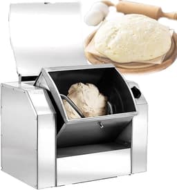 Elektrische Deegmixer - Keukenmachine Bakken - Professioneel Bakken - 90 Graden Kantelfunctie - 3 kg - Zilver — thumbnail 1